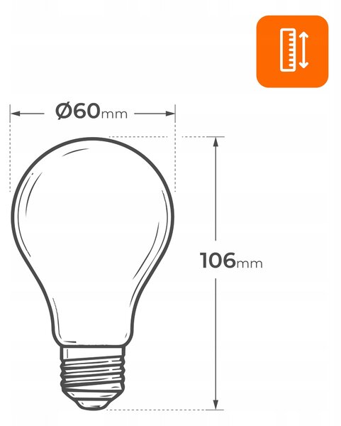 LED žárovka E27 8 W, 1055 lm, 2800 K – teplá bílá