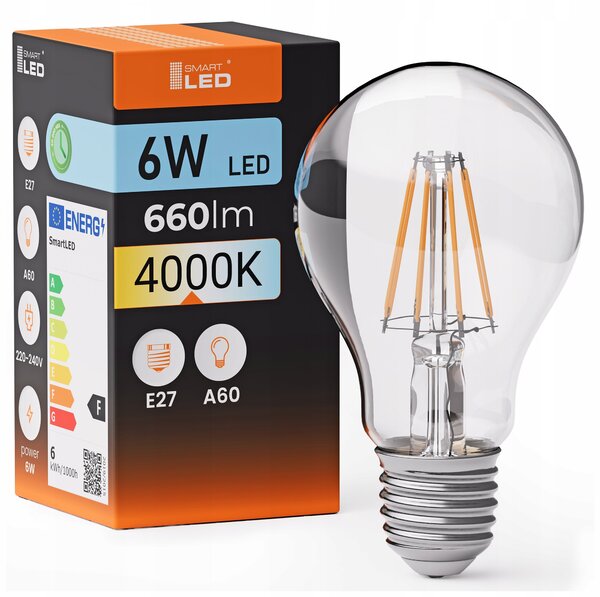 LED žárovka E27 6 W, 660 lm, 4000 K – neutrální bílá