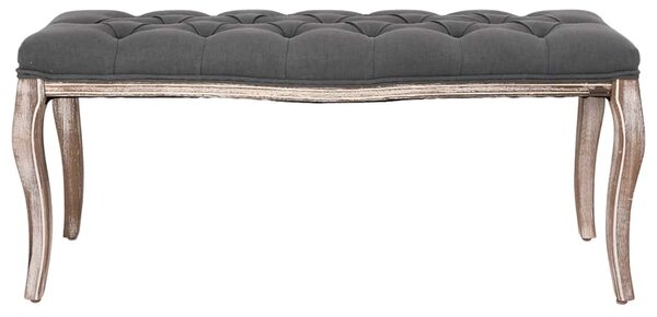Lavice se lněným čalouněním 110 x 38 x 48 cm tmavě šedá 245360