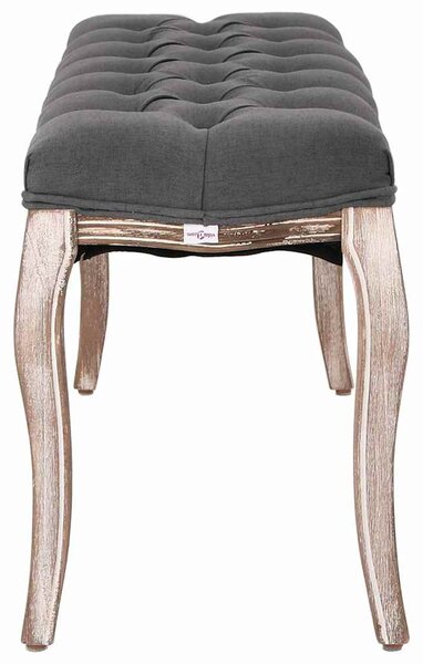 Lavice se lněným čalouněním 110 x 38 x 48 cm tmavě šedá 245360