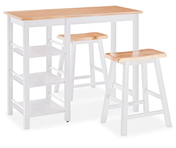 3dílný barový set MDF bílý 245364
