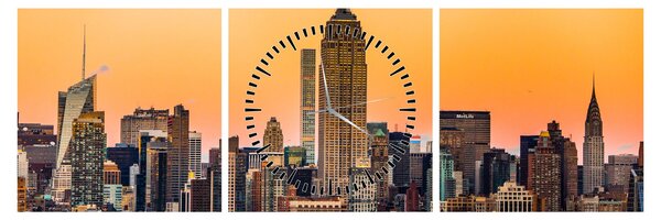 Obraz New Yorku (s hodinami) (90x30 cm)