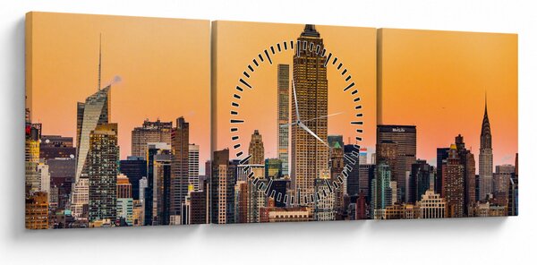 Obraz New Yorku (s hodinami) (90x30 cm)