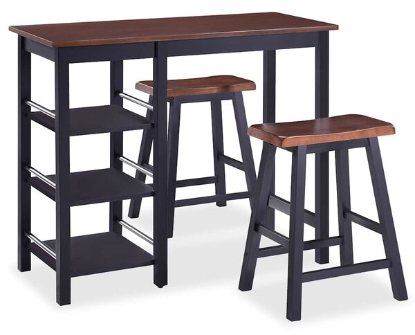 Barový set 3 ks MDF černý 245363