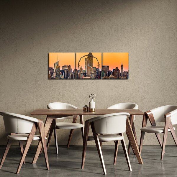Obraz New Yorku (s hodinami) (90x30 cm)