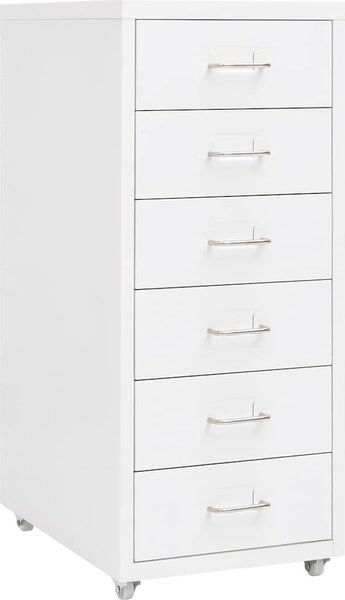 VidaXL Mobilní kartotéka 28 x 41 x 69 cm kov, 6 zásuvek [335917] Barva: Černá