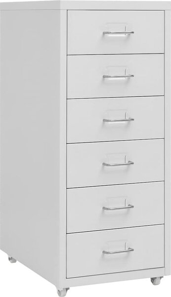 VidaXL Mobilní kartotéka 28 x 41 x 69 cm kov, 6 zásuvek [335917] Barva: Černá