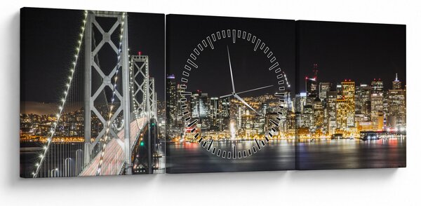 Obraz Bay Bridge (s hodinami) (90x30 cm)
