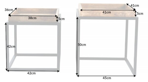 2SET odkládací stolek SERVITEUR 45 CM masiv mango Nábytek | Doplňkový nábytek | Odkládací stolky