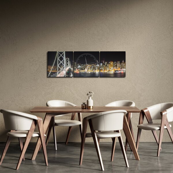 Obraz Bay Bridge (s hodinami) (90x30 cm)