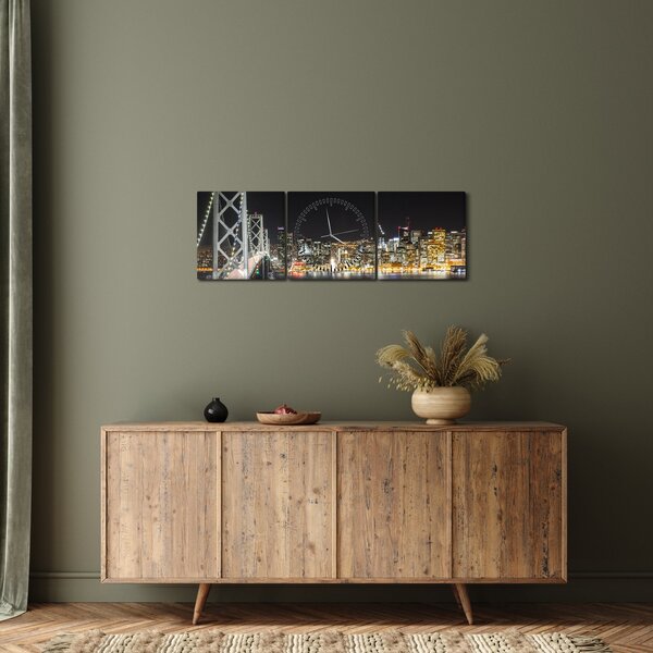 Obraz Bay Bridge (s hodinami) (90x30 cm)