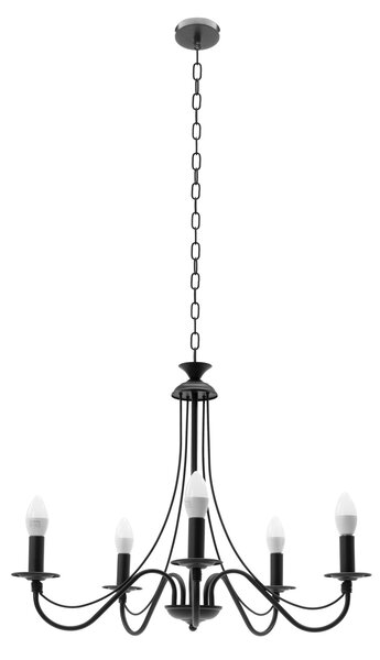 Toolight - Závěsné svítidlo 5xE14 60W APP210-3CPR, černá, OSW-08146