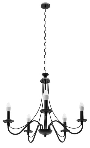 Toolight - Závěsné svítidlo 5xE14 60W APP210-3CPR, černá, OSW-08146