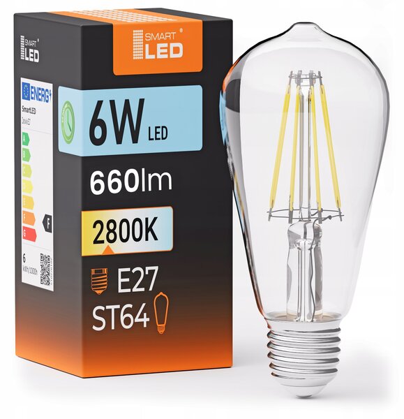 LED žárovka E27 230 V, 6 W, 660 lm, 2800 K – teplá bílá
