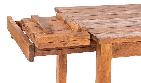 Teakový stůl GIOVANNI 120 - 210 × 75 - 100 cm 120 × 90 cm