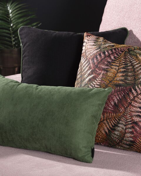Sada 3 dekoračních polštářů Fern Flower maroon I