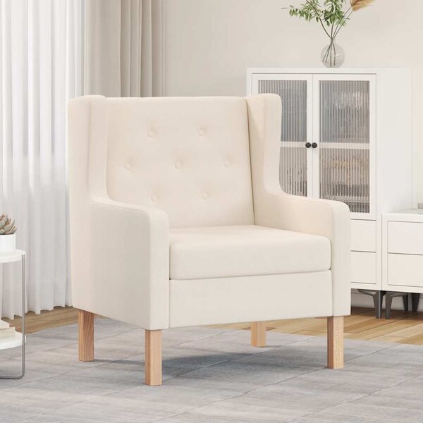 Křeslo krémové bílé textil 245449