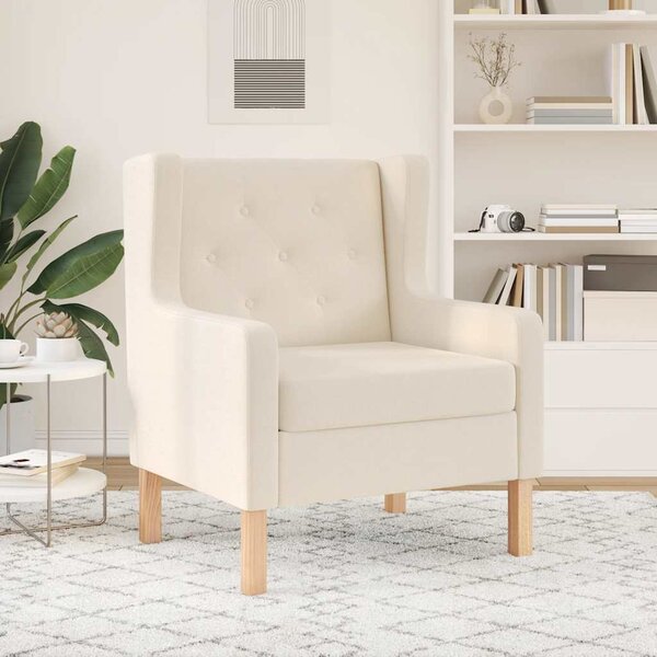 Křeslo krémové bílé textil 245449