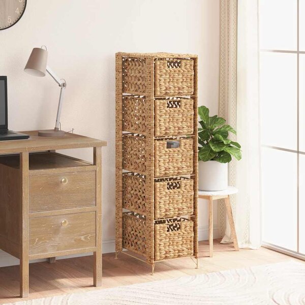 Komoda s 5 košíky, 25,5 x 37 x 100 cm, vodní hyacint 245492