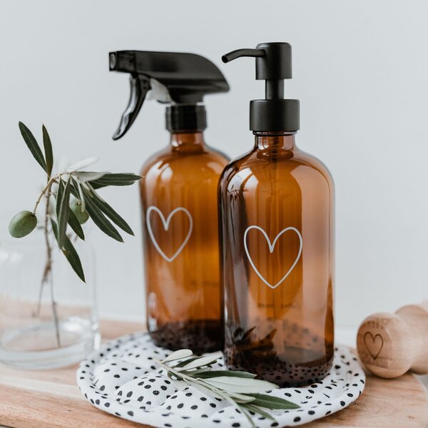 Skleněný dávkovač mýdla Heart 500 ml