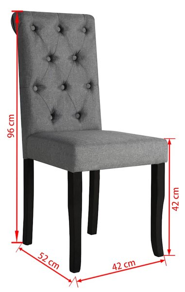Jídelní židle 2 ks tmavě šedé textil 245514