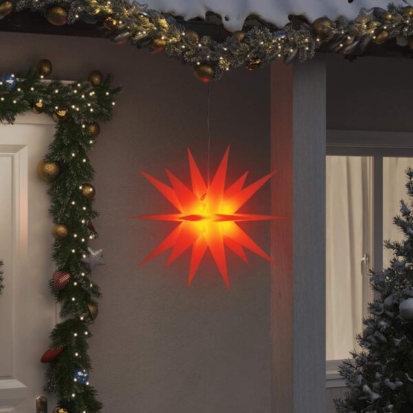 VidaXL Svítící vánoční hvězda s LED skládací [356195] Barva: Červená, Velikost: 57 cm
