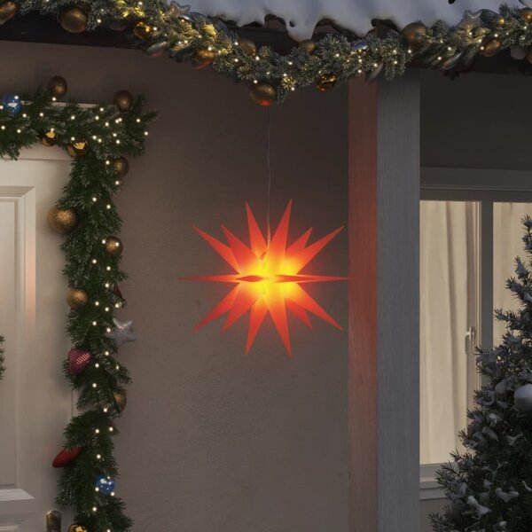 VidaXL Svítící vánoční hvězda s LED skládací [356195] Barva: Červená, Velikost: 57 cm