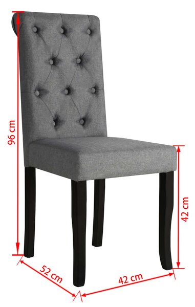 Jídelní židle 4 ks tmavě šedé textil 245515