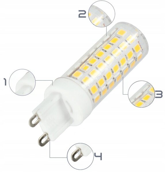 Bílá LED žárovka G9 5 W, 450 lm, 3000 K – teplá bílá, úhel 180°