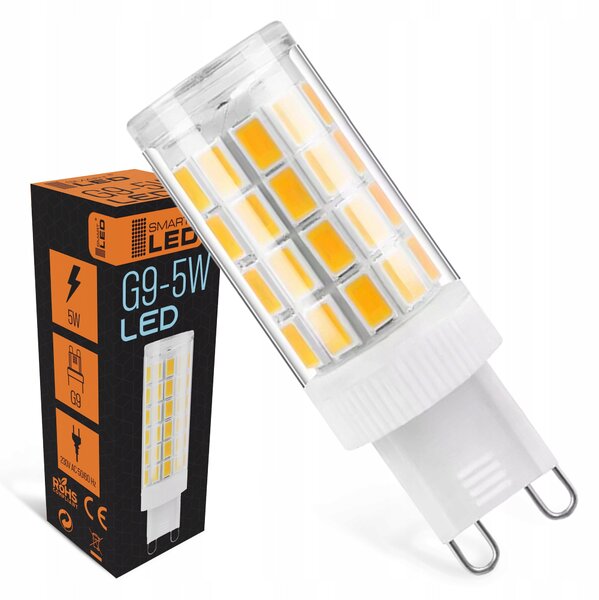 Bílá LED žárovka G9 5 W, 450 lm, 3000 K – teplá bílá, úhel 180°