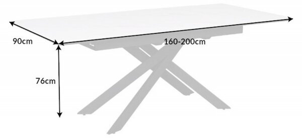 Jídelní stůl ALPINE WHITE 160-200 CM keramika rozkládací Nábytek | Jídelní prostory | Jídelní stoly | Rozkládací