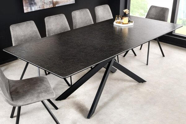 Jídelní stůl Alpine 160-200cm keramický antracitový mramor/ 43845