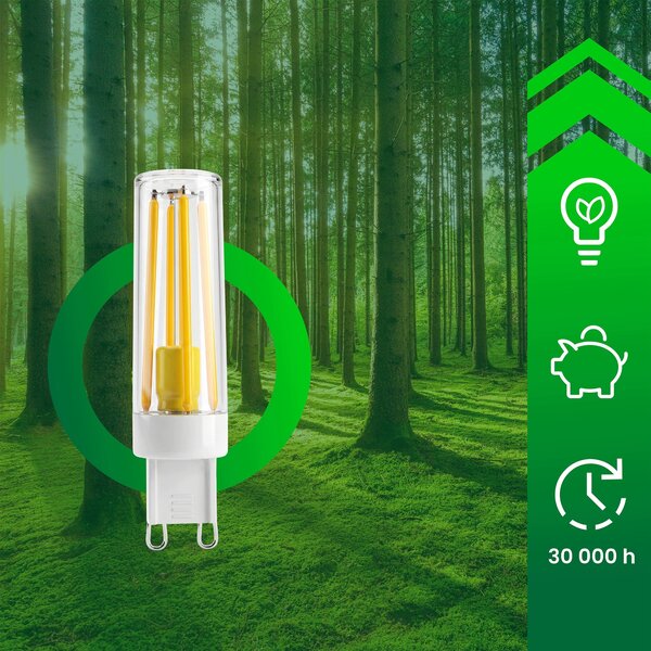 Bílá LED žárovka G9 6 W, 900 lm, 3000 K – teplá bílá, IP20, 18 × 73 mm
