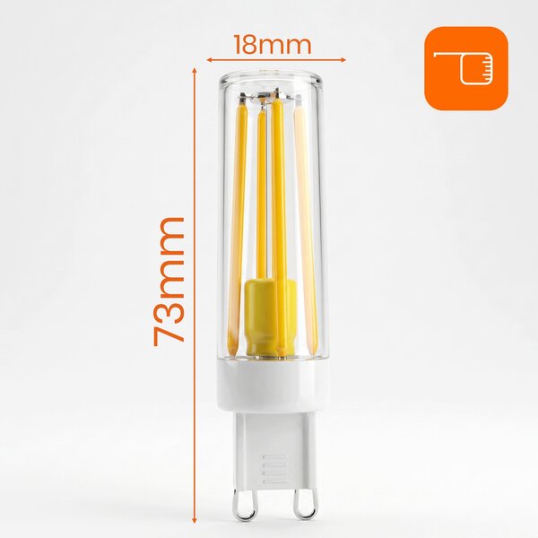 Bílá LED žárovka G9 6 W, 900 lm, 3000 K – teplá bílá, IP20, 18 × 73 mm