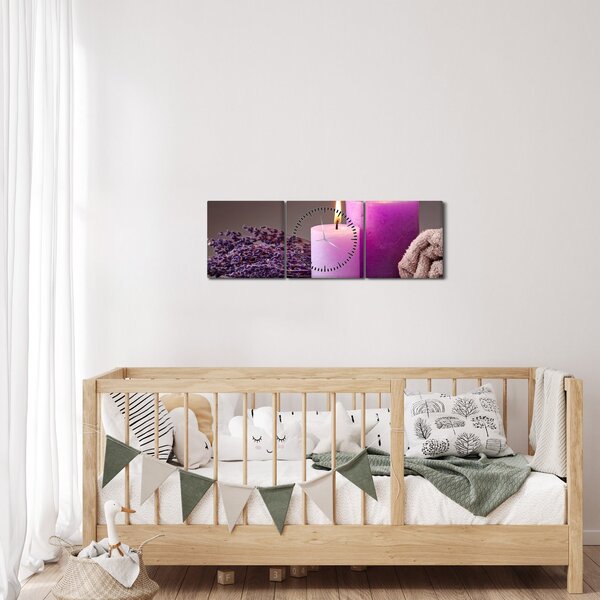 Obraz spa věcí (s hodinami) (90x30 cm)