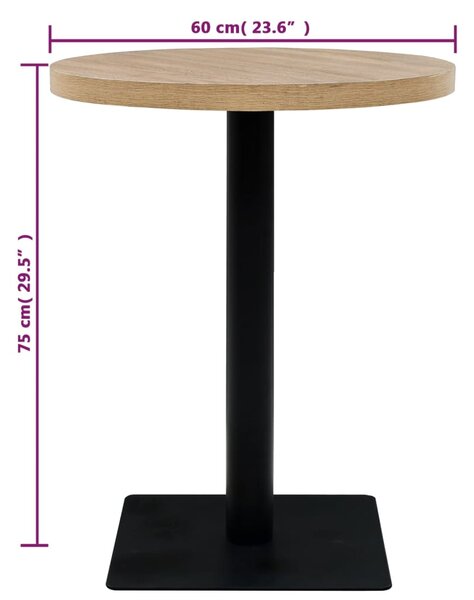 Bistro stůl MDF a ocel kulatý 60 x 75 cm 245612