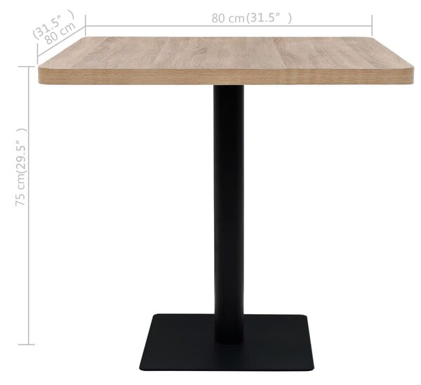 Bistro stolek MDF a ocel čtvercový 80 x 80 x 75 cm 245614