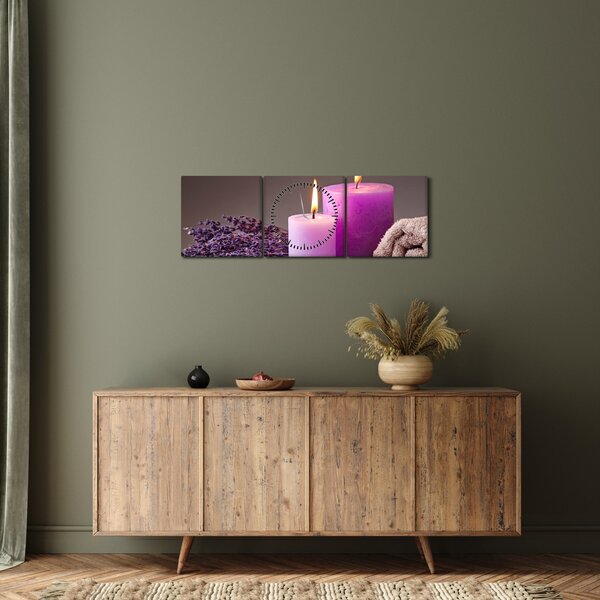 Obraz spa věcí (s hodinami) (90x30 cm)