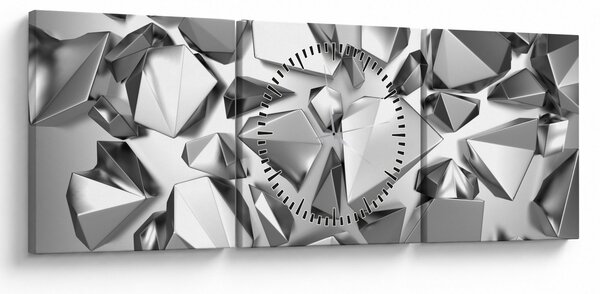Obraz 3D abstrakce (s hodinami) (90x30 cm)