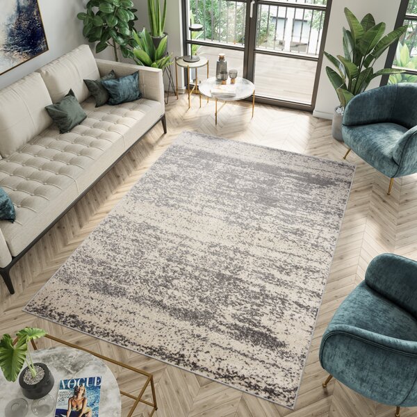 Makro Abra Moderní kusový koberec SPRING H171A Bílý šedý Rozměr: 70x250 cm