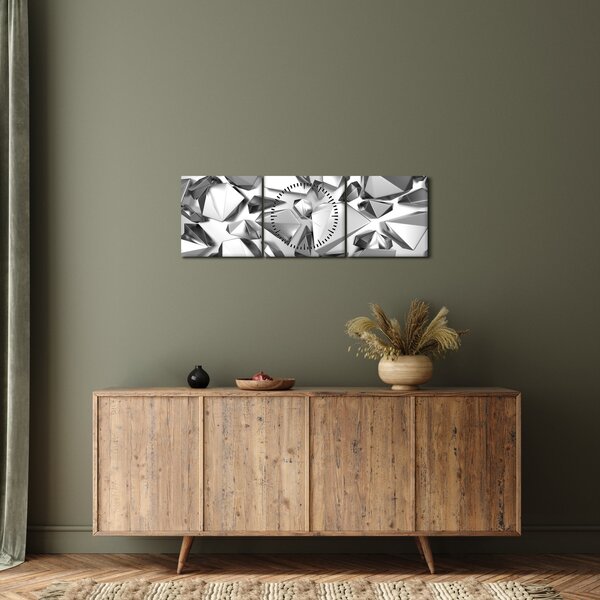 Obraz 3D abstrakce (s hodinami) (90x30 cm)