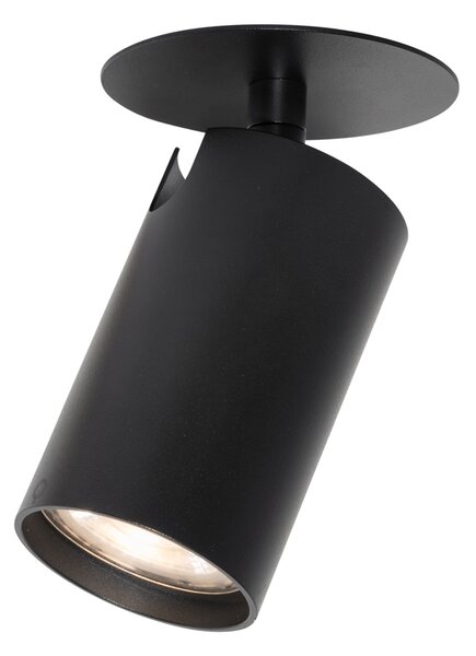 Sada 6 moderních zapuštěných bodových svítidel černá GU10 50mm - Chels