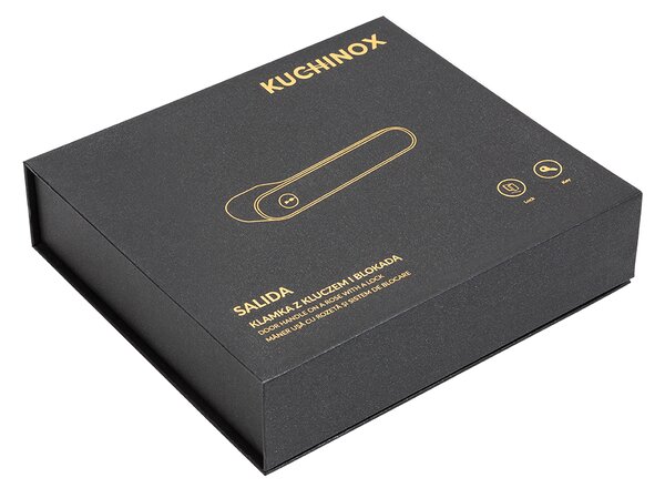 Kuchinox Salida, klika na dveře s klíčem a vnitřním zámkem, černá matná, LAV-KSD_900A