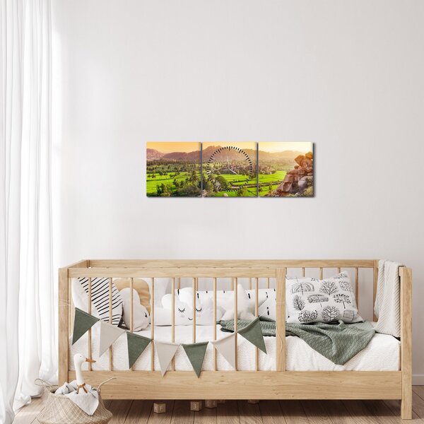 Obraz Hampi údolí v Indii (s hodinami) (90x30 cm)