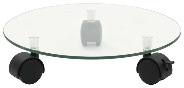 Vozíky pod květináče z tvrzeného skla 2 ks kulaté 28 cm 245691