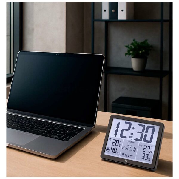 Lowell Italy Meteostanice a digitální hodiny JD9539 Lowell řízené signálem DCF 17cm
