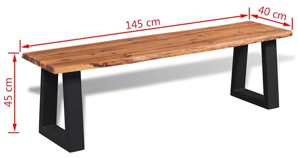 Lavice z masivního akáciového dřeva 145 cm 245687