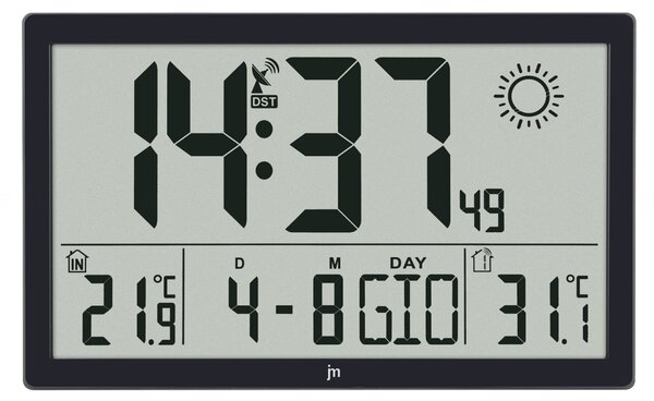Lowell Italy Meteostanice a digitální hodiny JD9909 Lowell řízené signálem DCF 37cm