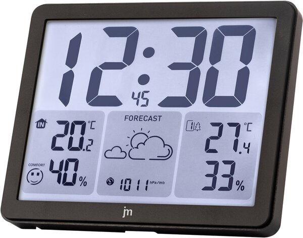 Lowell Italy Meteostanice a digitální hodiny JD9539 Lowell řízené signálem DCF 17cm
