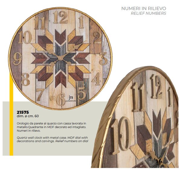 Lowell Italy Designové nástěnné hodiny 21575 Lowell 60cm
